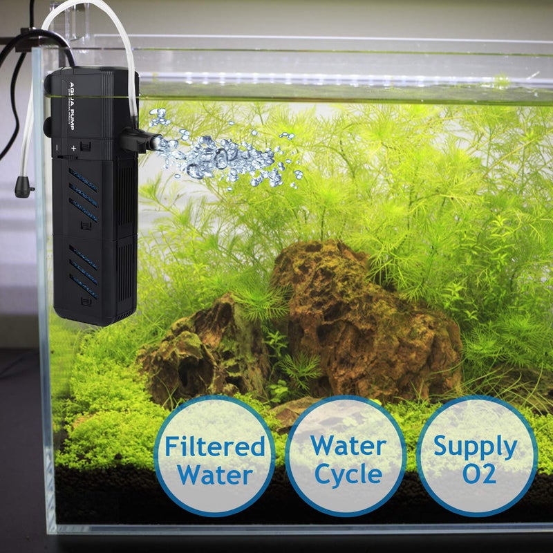 NO.17 Submersible Aquarium Internal Filter 12W, Adjustable Fish Tank Filter with 320 GPH Water Pump for 50-150 Gallon Fish Tank - Image 4